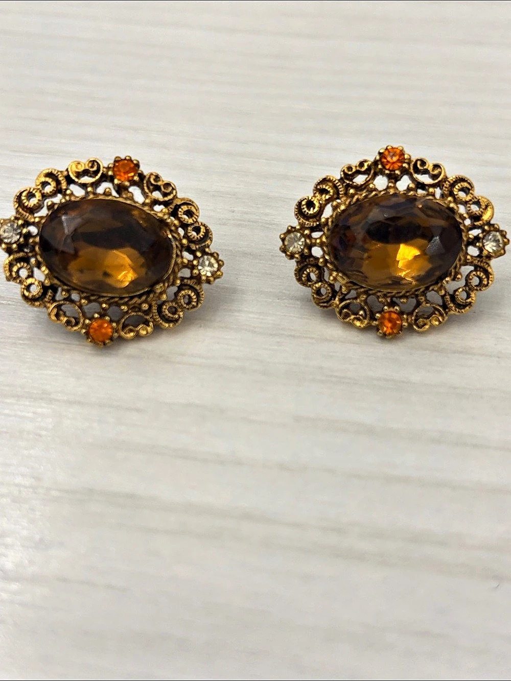 KORNYAK Vintage Brown Gold-Tone earrings